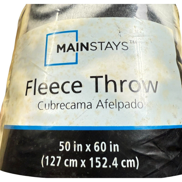 Mainstays Purple Black White Cozy Fleece Throw Blanket 50" X 60" Home Bedding - Picture 7 of 7